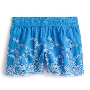 NWT J. Crew Pull On Shorts w/Floral Embroidery M